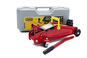 Домкрат гідравлічний підкатний 2 т. (вис підіймання 135-330 мм) у кейсі СІЛА