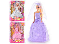 Кукла Невеста 29 см в красивом платье с фатой и букетом. Три цвета платья Lucy Defa 6003