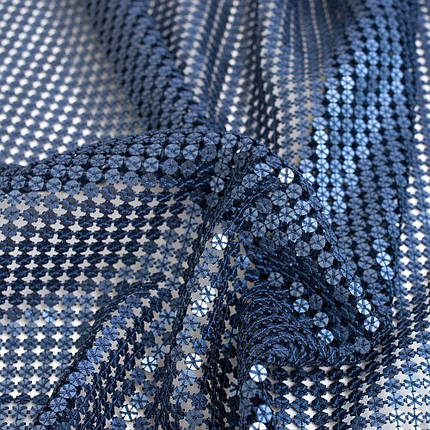 Тканина паєтка Ріана V-5 т/синя, фото 1