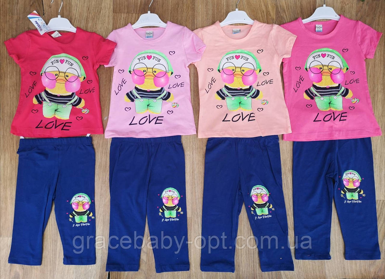 Набір 2 в 1 для дівчат оптом, 92-110 см, № Zol-DNZ-254, фото 1