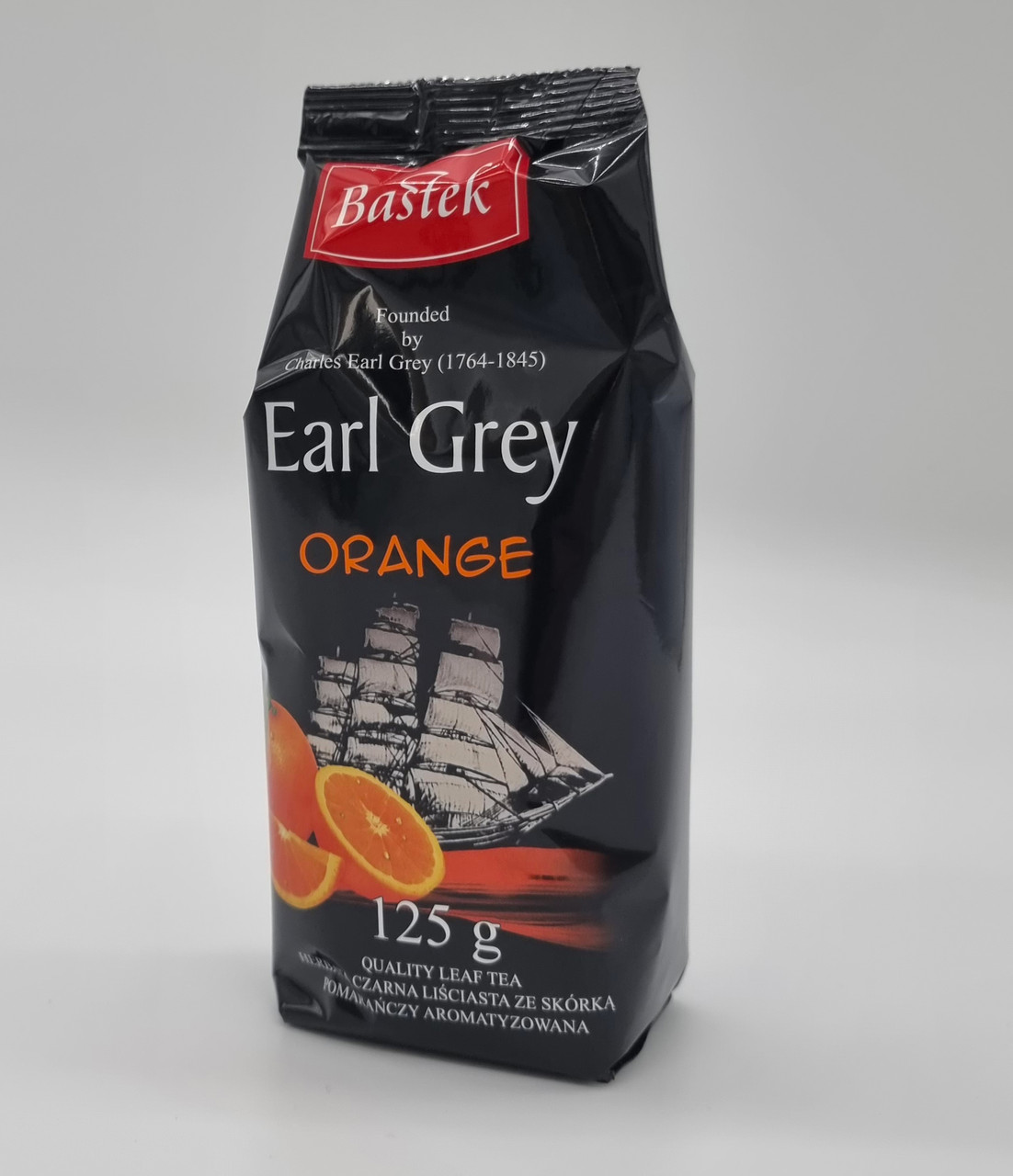 Чай "Bastek" Earl Grey Orange Чорний Острів Апельсин 125 г — (чорний чай зі шматочками фруктів і суцвіттями)