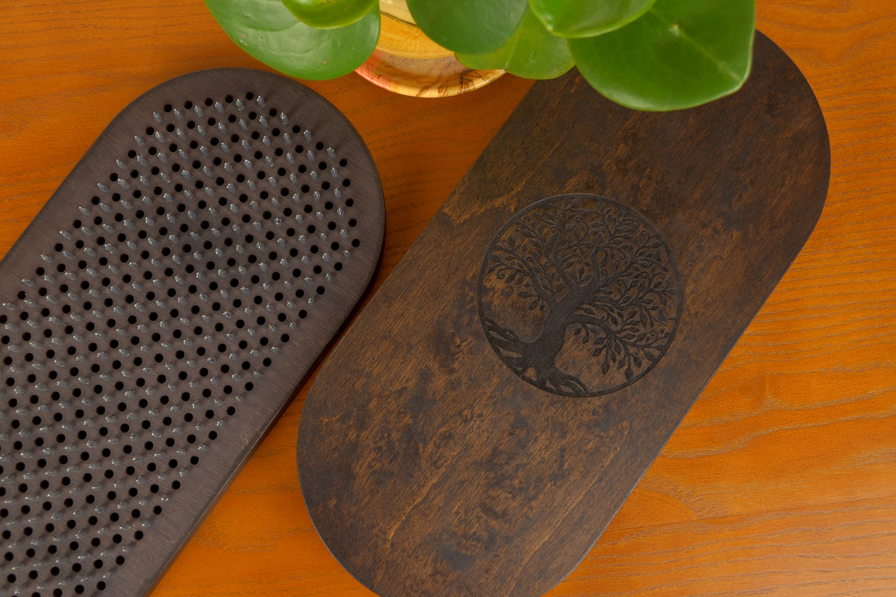 Дошка садху овальна для йоги, з гравіруванням "Дерево життя", для початківців з кроком 10 мм, фото 1