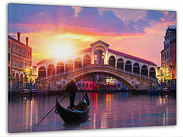 Картина на полотні на стіну для інтер`єру/спальні/прихожої DK Венеціанський захід сонця 60x100 см (MK10251_M)