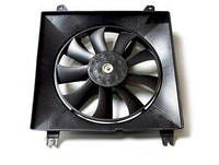Вентилятор охлаждения радиатора Лачетти 1.6/1.8-2.0/1.8LDA / Нубира (04-) (с конд) (с кожухом) KAP
