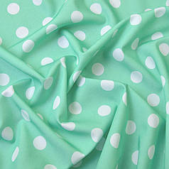 Тканина плательна Super soft Горохи бірюза