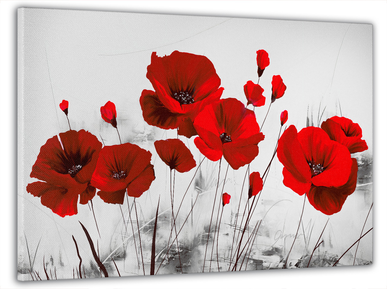 Картина на полотні на стіну для інтер`єру/спальні/прихожої DK Червоні маки 60x100 см (MK10159_M)