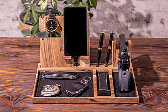 Підставки-органайзери з дерева для телефону/ключів/пістолета/годинника на подарунок чоловікові/хлопцеві/братові