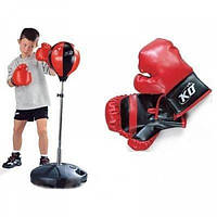 Боксерский набор от 5 лет до 12 лет 2 шт перчатки, стойка, груша регулируется от 90 до 130 0333 Т