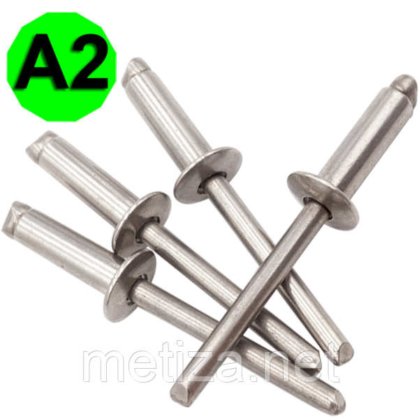 Заклепка витяжна DIN 7337 з нержавіючої сталі А2/А2, 3 X 12
