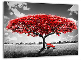 Картина на полотні на стіну для інтер`єру/спальні/прихожої DK Червоне дерево 60x100 см (MK10144_M)