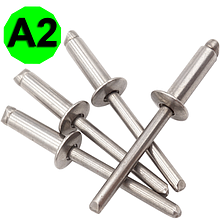 Заклепка витяжна DIN 7337 з нержавіючої сталі А2/А2, 3,2 X 8