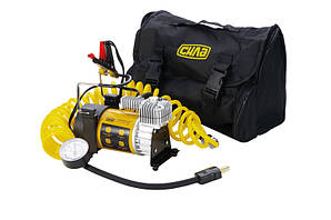 Компресор автомобільний однопоршневий (37 л/хв 10 Атм 15 А), ( кручений шланг) СІЛА