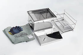 Коптильня з гідрозакривом із неіржавкої сталі товщина 1,5 мм 440*250*260 мм із чохлом і рукавичками СІЛА