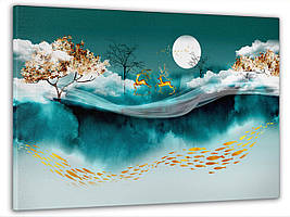 Картина на полотні на стіну для інтер`єру/спальні/прихожої DK Природна абстракція 60x100 см (MK10208_M)