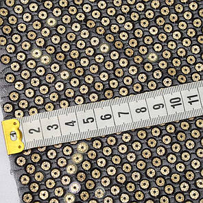 Тканина паєтка Аріадна чорно/золота, фото 3