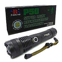 Ліхтар ручний X-Balog BL-X71A-P50 (Type-С) Li-Ion 18650, універсальний із зарядкою USB, фото 6