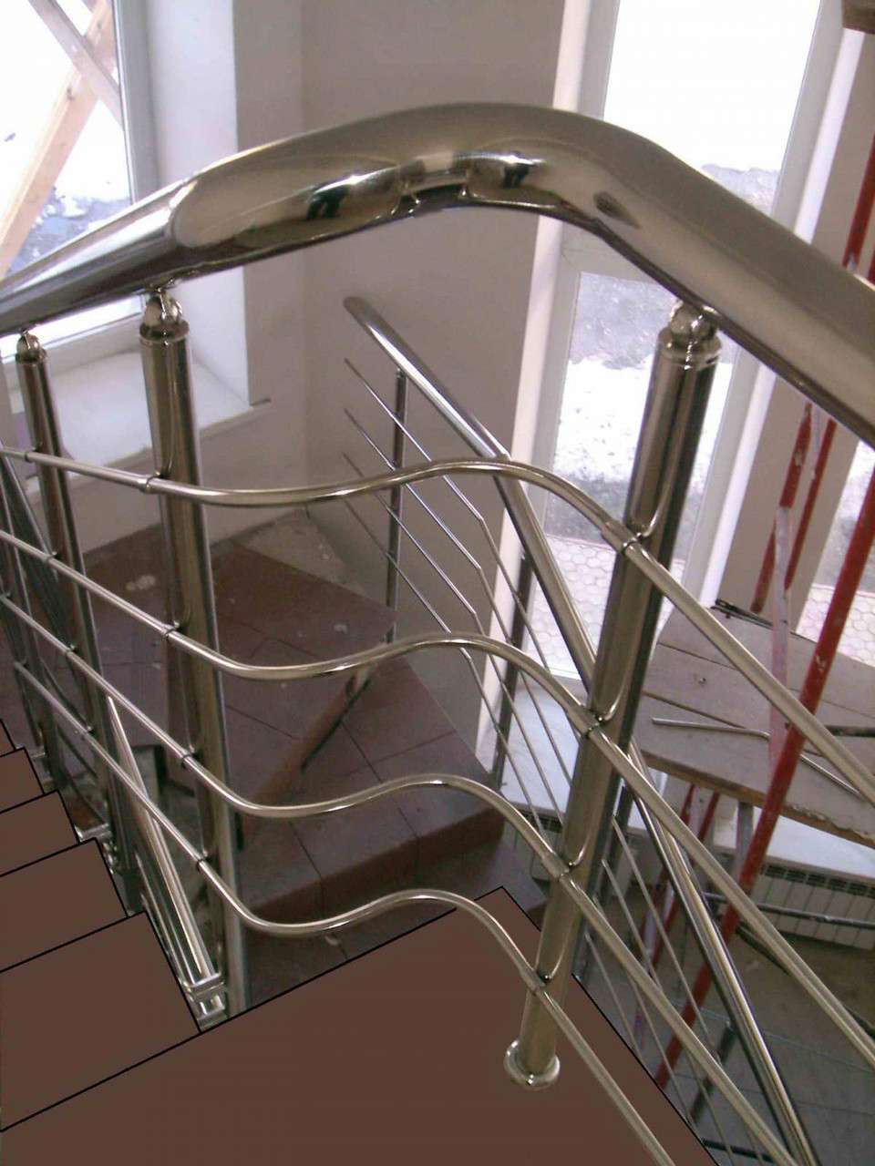 Металеві бильця на драбину з неіржавкої сталі