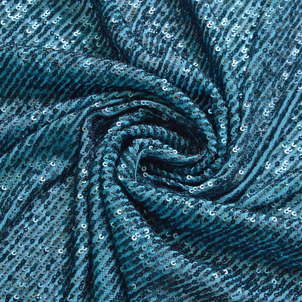 Тканина сітка з паєткою Смуга т/голуб