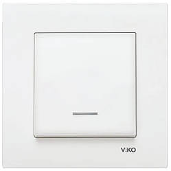 Viko Karre вимикач 1-клавішний з підсвіткою білий