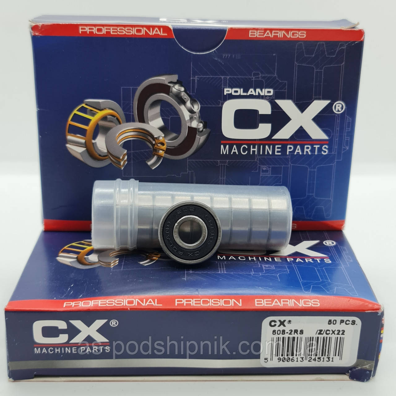 Підшипник 608-2RS / 180018 (8x22x7) CX POLAND, фото 1