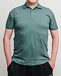 Чоловіче однотонне поло великого, сірого кольору, фото 4