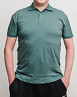 Чоловіче однотонне поло великого, зеленого кольору