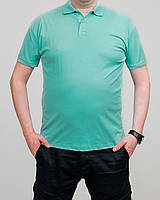 Чоловіче однотонне поло великого, бірюзового кольору