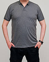 Чоловіче однотонне поло великого, сірого кольору