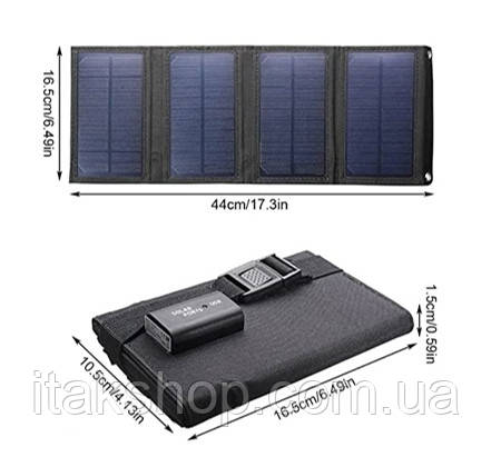 Сонячний зарядний пристрій С01549 15 W 1xUSB Solar Сонячна панель, фото 2