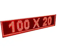 Бегущая строка 100*20 см красная внутренняя WIFI/USB | LED табло для рекламы | Светодиодная вывеска