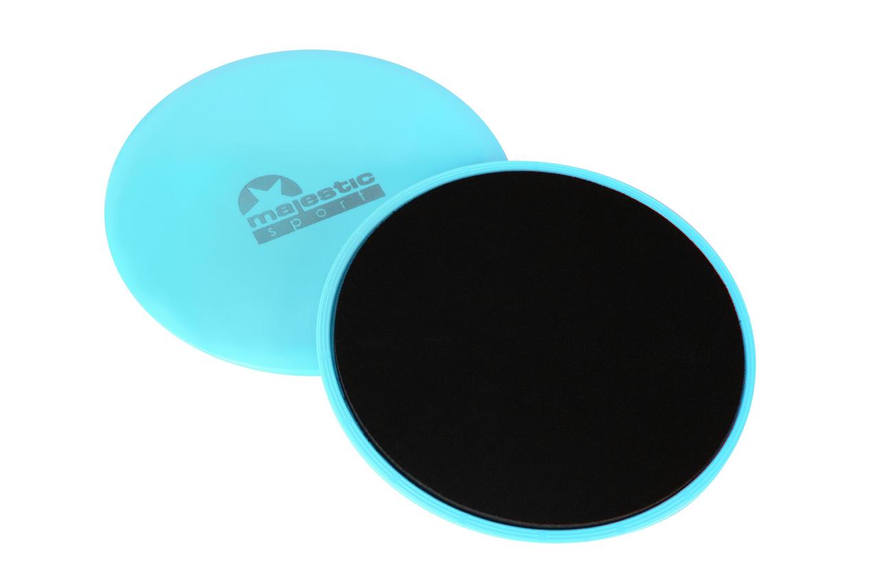 Фитнес-диски для глайдинга Majestic Sport слайдеры для скольжения цвет голубой - фото 1 - id-p1633415214