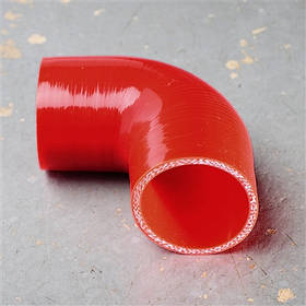 Силіконовий патрубок 90 потішсів 3.0 (76 мм) червоний