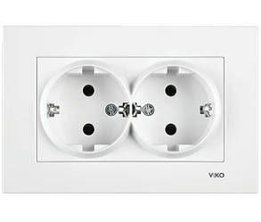 Viko Karre розетка 2-я із заземленням біла