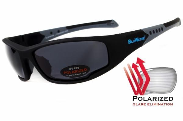 Окуляри поляризаційні BluWater Daytona-3 Polarized (gray), сірі в чорно-сірі