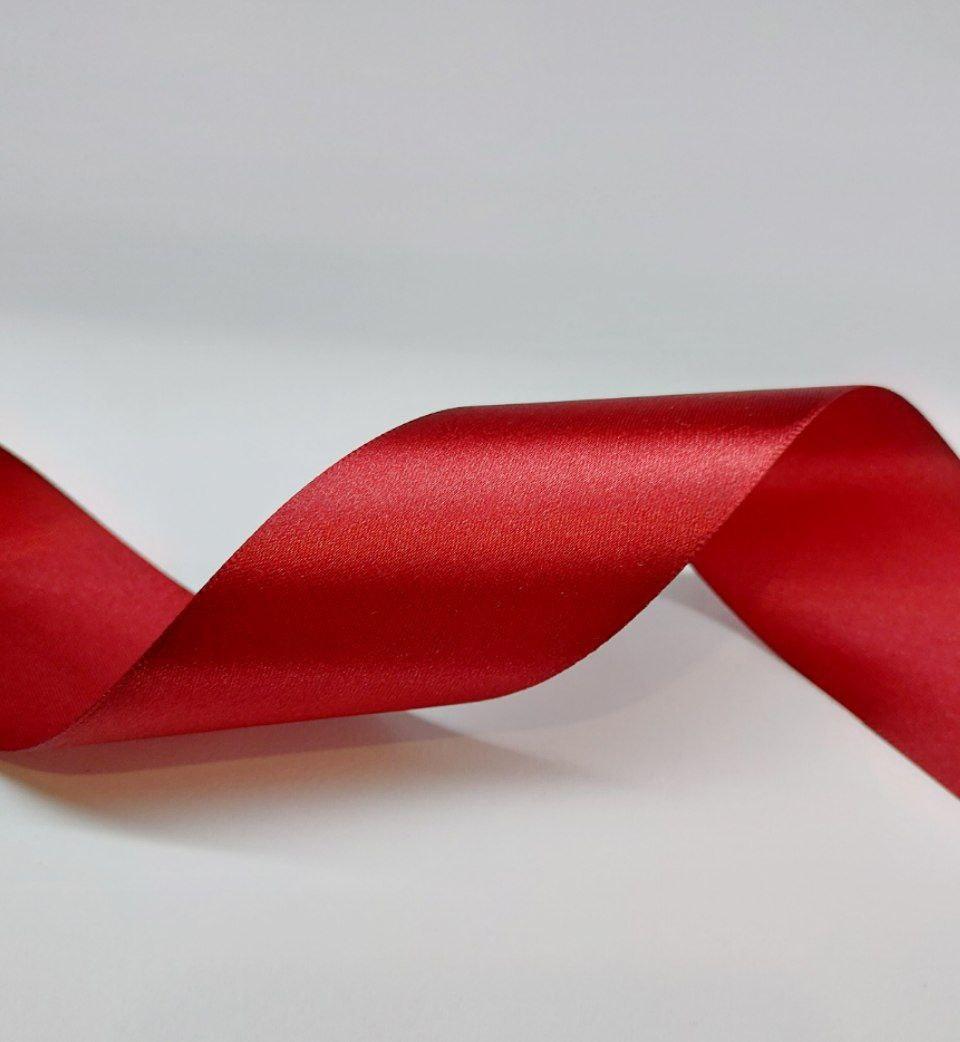Стрічка атласна LiaM Вишнева 5 см ширина, фото 1