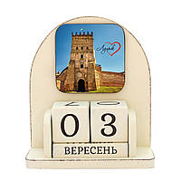 Вечный календарь "Города Украины. Луцк ", размер 16х14х6 см