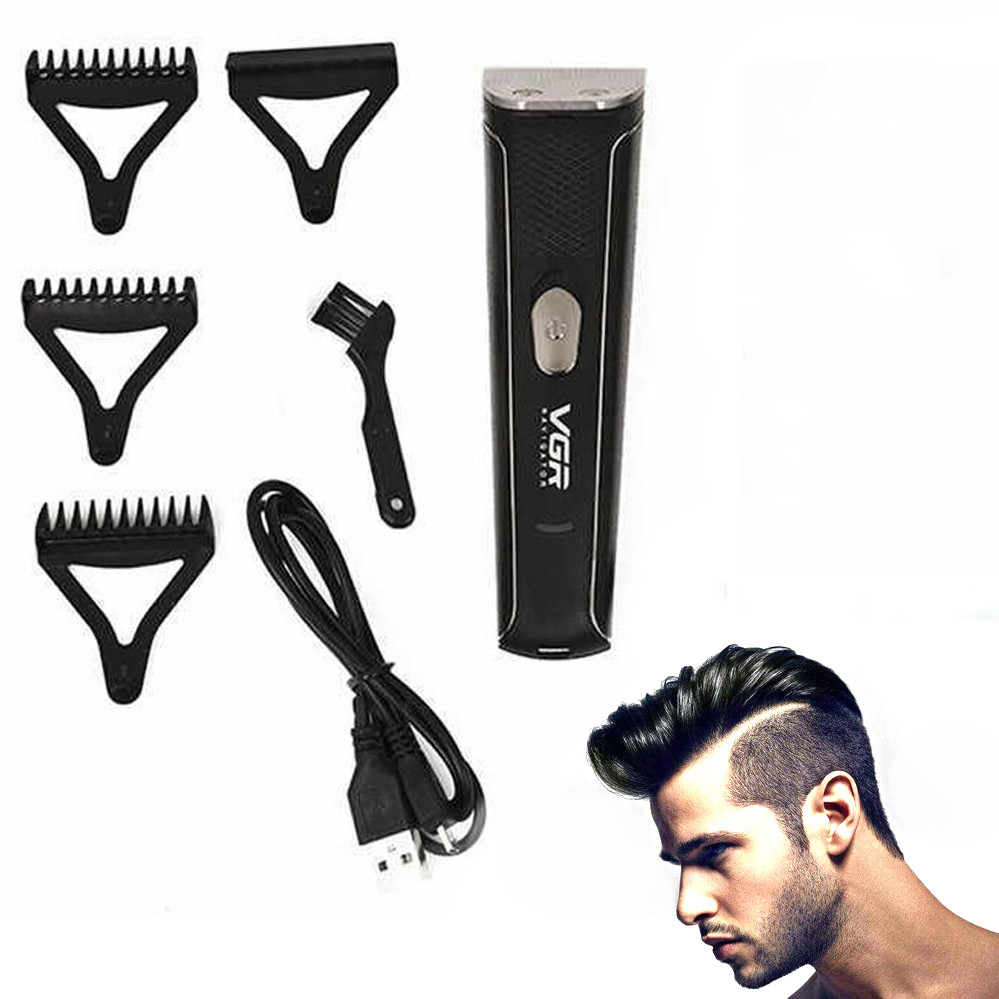 Акумуляторна машинка триммер для стрижки волосся та бороди професійна бритва для чоловіків VGR V 021