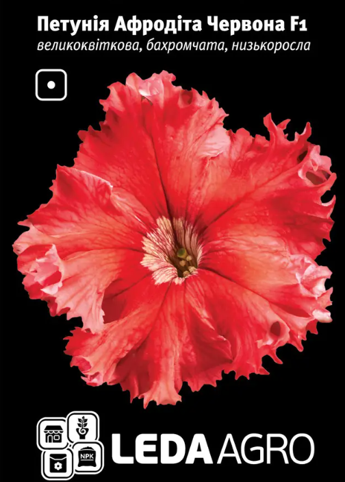 Петунія Афродіта Червона F1, великоквіткова 50 шт (Leda Agro), фото 1