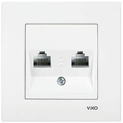 Viko Karre Розетка 2-а комп'ютерна RJ-45 Cat.5E біла