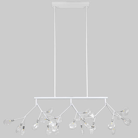 Біла люстра з скляних пелюсток на 27 ламп Petals (918-LP264-27 WH+CL), фото 2
