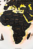 Дерев'яна карта світу на стіну CraftBoxUA з led підсвічуванням, фото 7