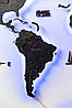 Дерев'яна карта світу на стіну CraftBoxUA з led підсвічуванням, фото 9