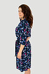 Літня сукня міді з квітковим принтом Finn Flare S18-12018V-101 темно-синя M, фото 2