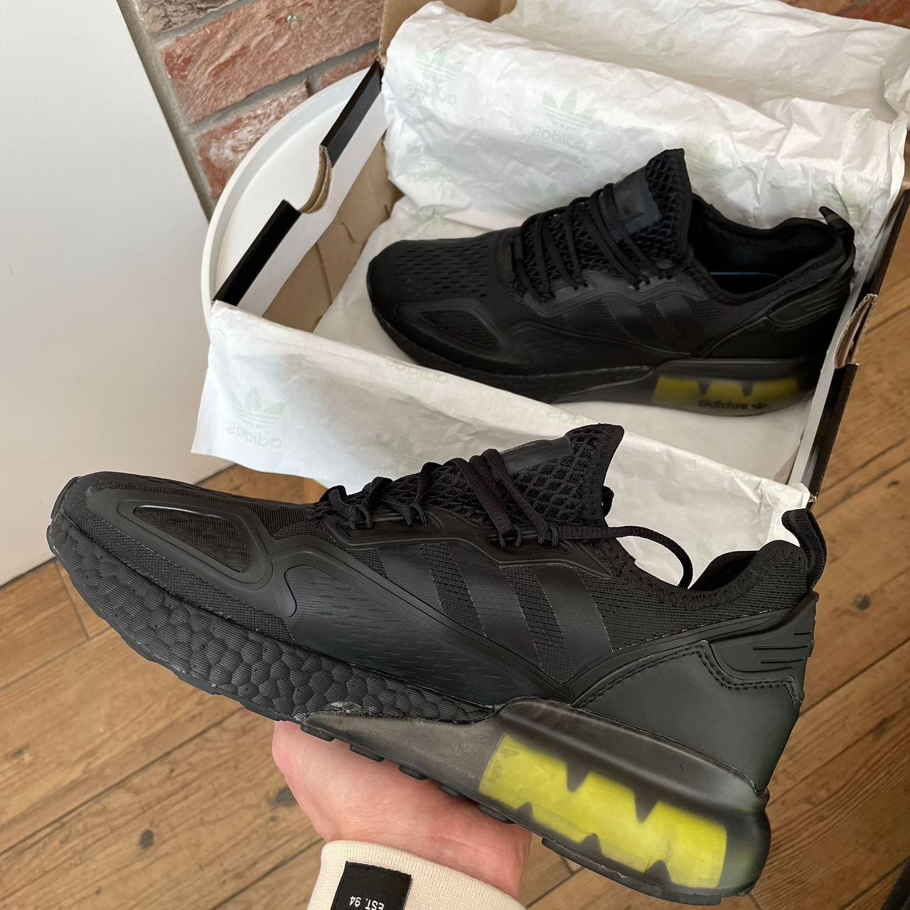 Adidas ZX 2K Boost Core Black Solar Yellow