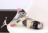 Кросівки жіночі Off-White x Air Jordan 4 Retro Grey Brown ALL06307, фото 3