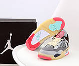 Кросівки жіночі Off-White x Air Jordan 4 Retro Grey Brown ALL06307, фото 4