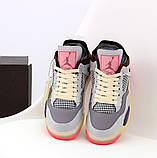 Кросівки жіночі Off-White x Air Jordan 4 Retro Grey Brown ALL06307, фото 7