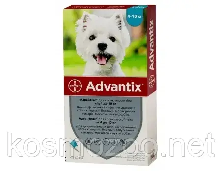 Bayer (Байер) Адвантикс - для собак 4-10кг (упаковка 4 пипетки, цена за 1 шт) - фото 1 - id-p1633458228