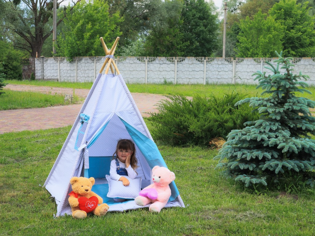 Вігвам палатка Блакитний Едельвейс який можна виносити на вулицю!!!
