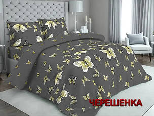 Тканина для постільної білизни Бязь "Gold" Lux GL3724grey (50м) метелики на сірому, фото 1
